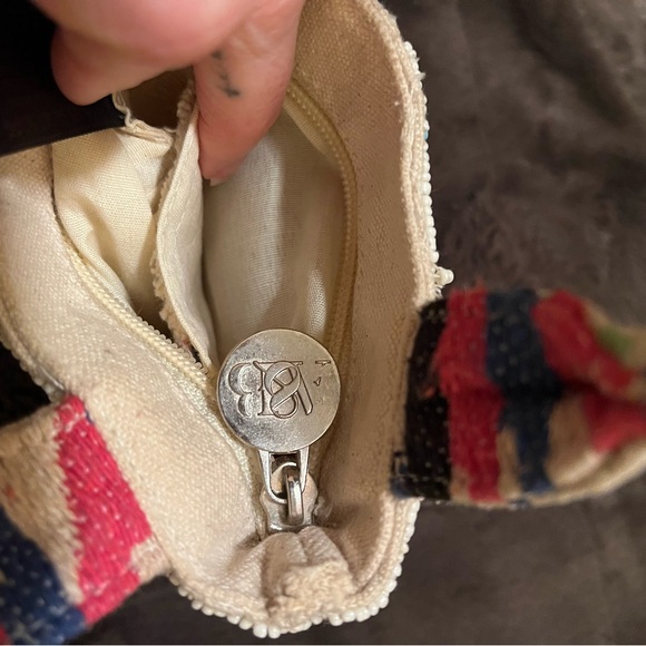America & Beyond Beaded Artistic Handbag with white and multicolor patterns. - Picture 7 of 9